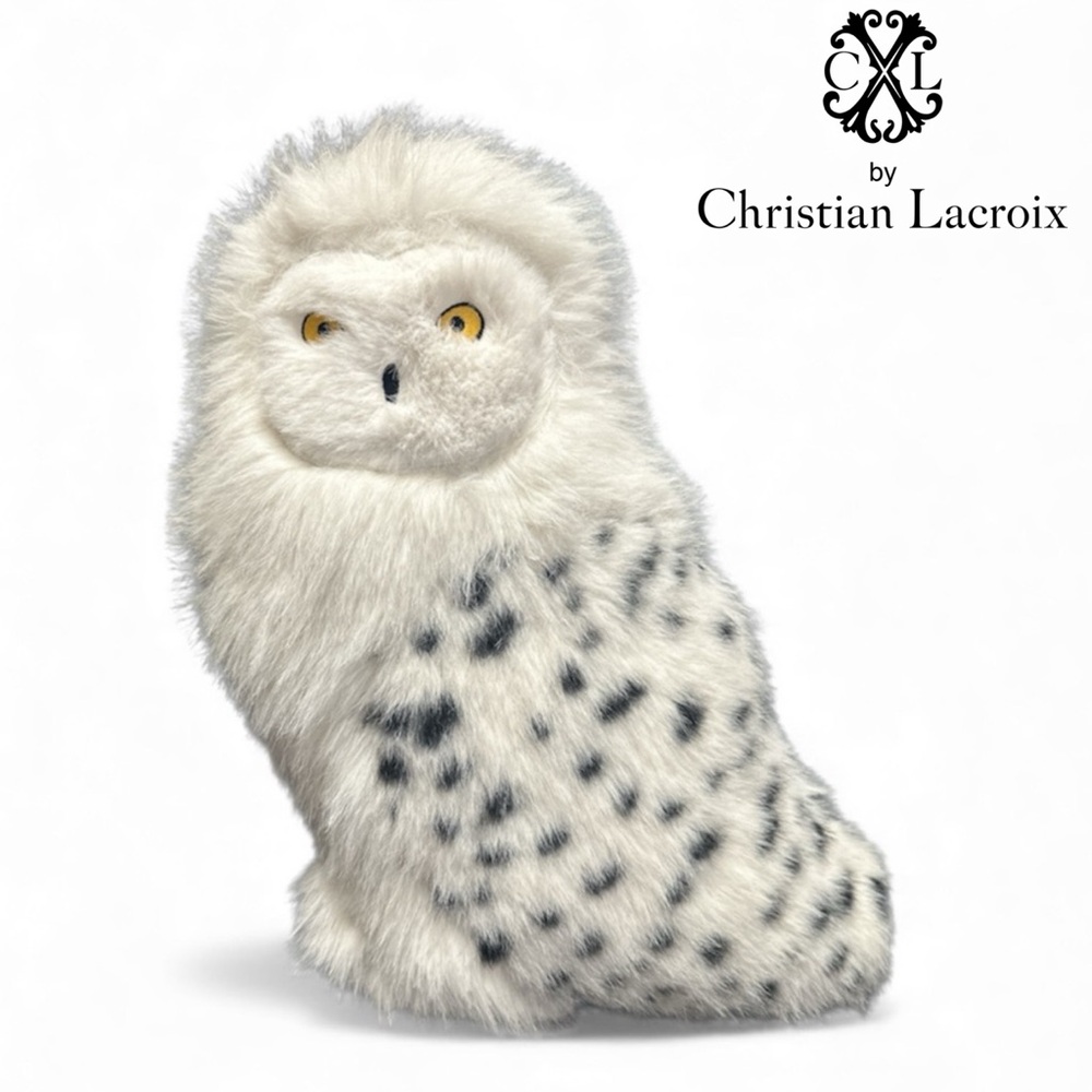 CXL by Christian Lacroix Large White Spotted OWL Decorative Throw Pillow